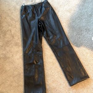 Linda Allard Ellen Tracy 100% Black Leather Pants size 10